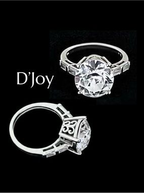 D’Joy Sterling Silver Moissanite Vintage-Style Solitaire Ring